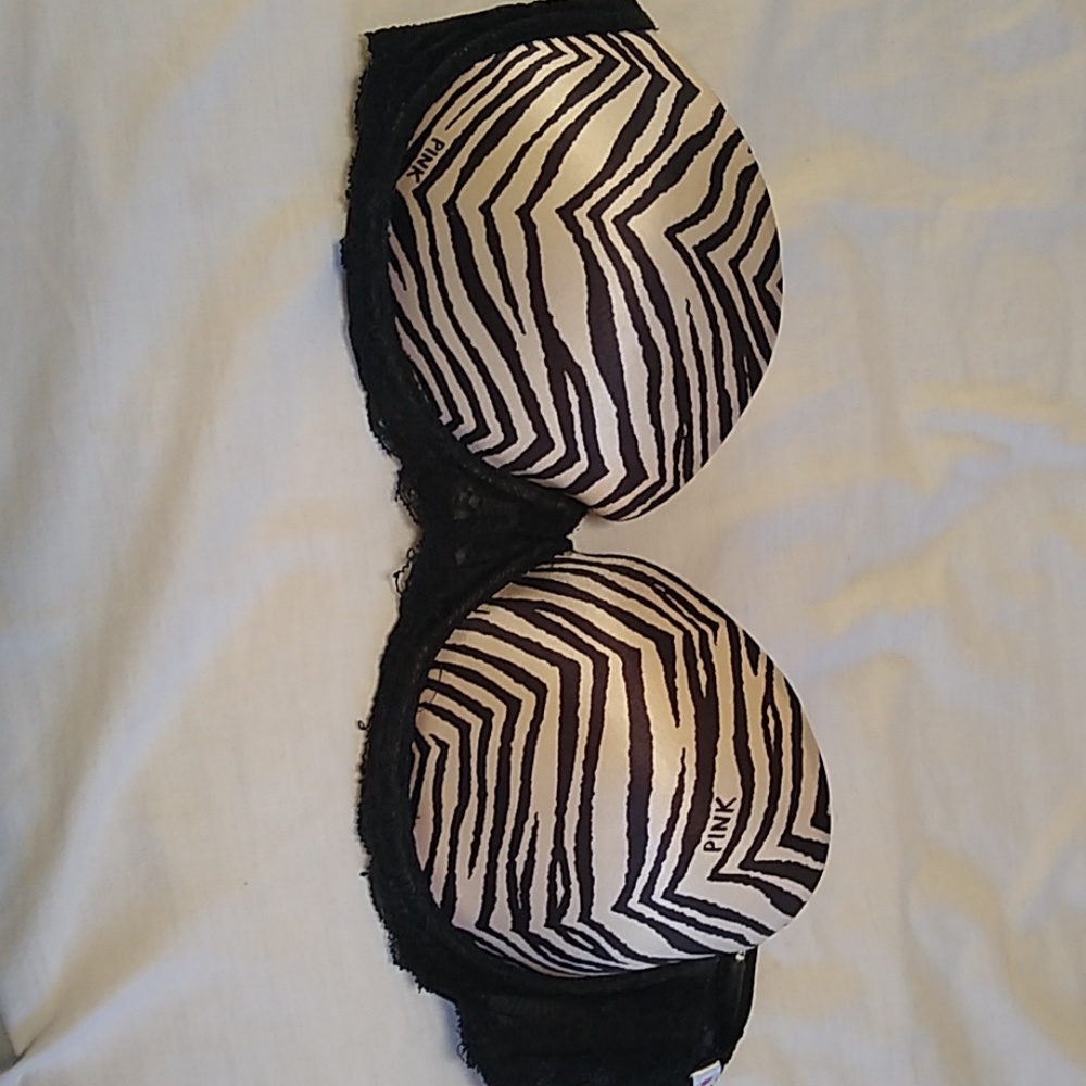 Pink strapless bra